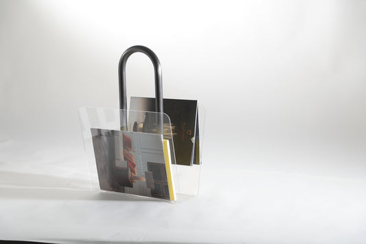 Silver S/S Steel & Acrylic Magazine Holder