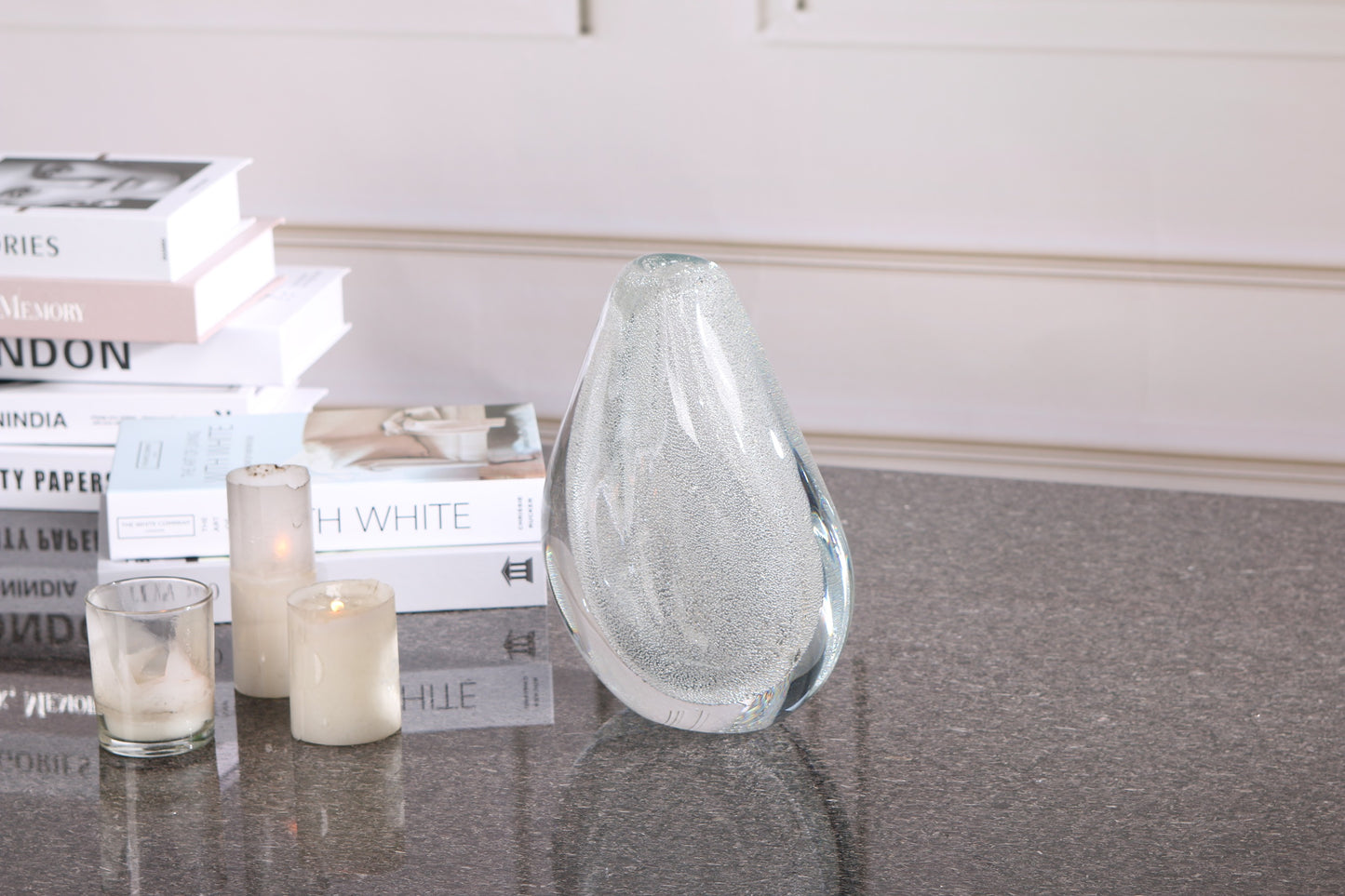 TRANSPARENT HAND-MADE GLASS VASE