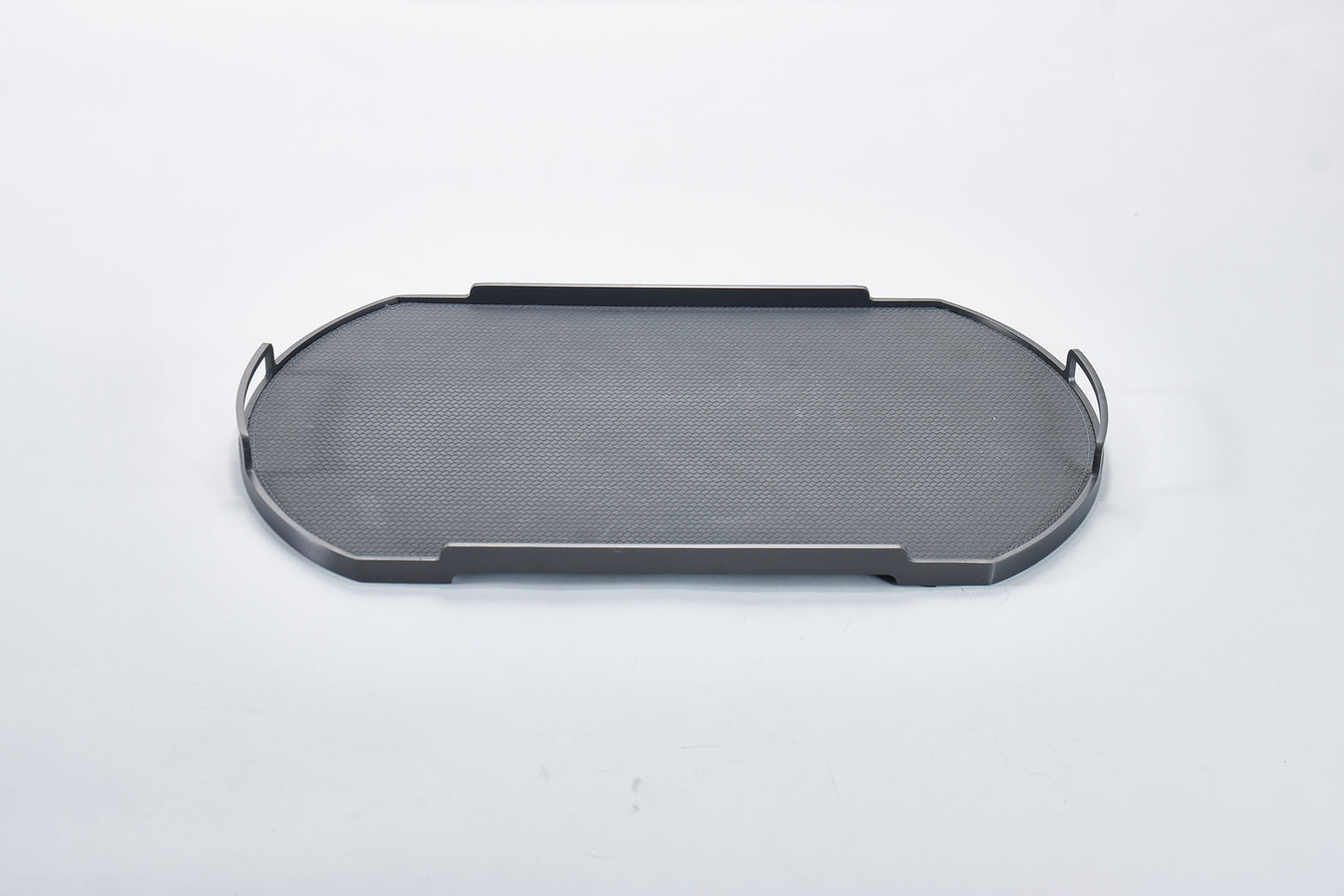 Dark Grey & Gun Metal Pu Leather & S/S Steel Oval Tray