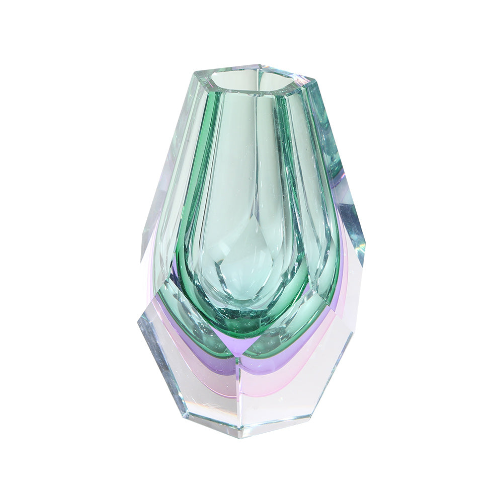 GREEN HAND-MADE GLASS VASE