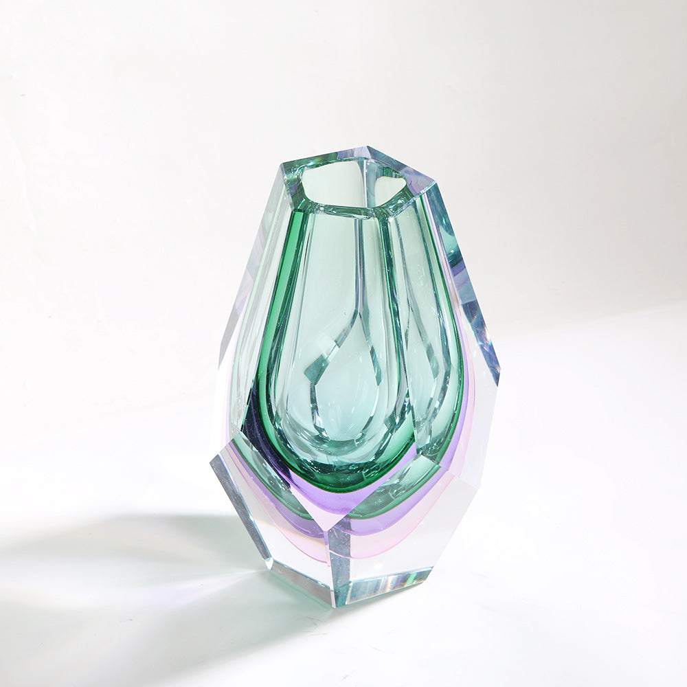 GREEN HAND-MADE GLASS VASE