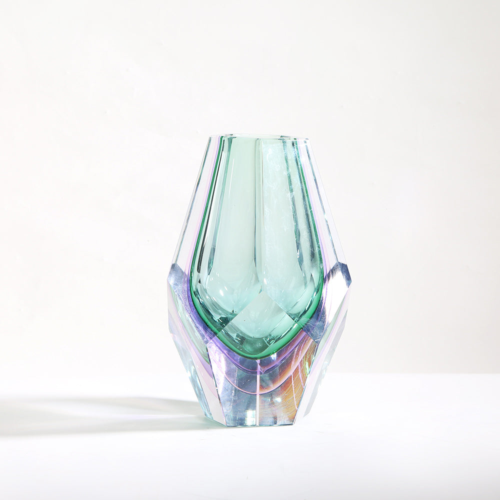 GREEN HAND-MADE GLASS VASE