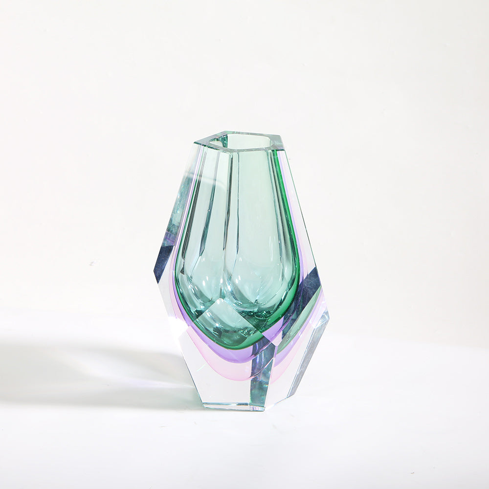 GREEN HAND-MADE GLASS VASE