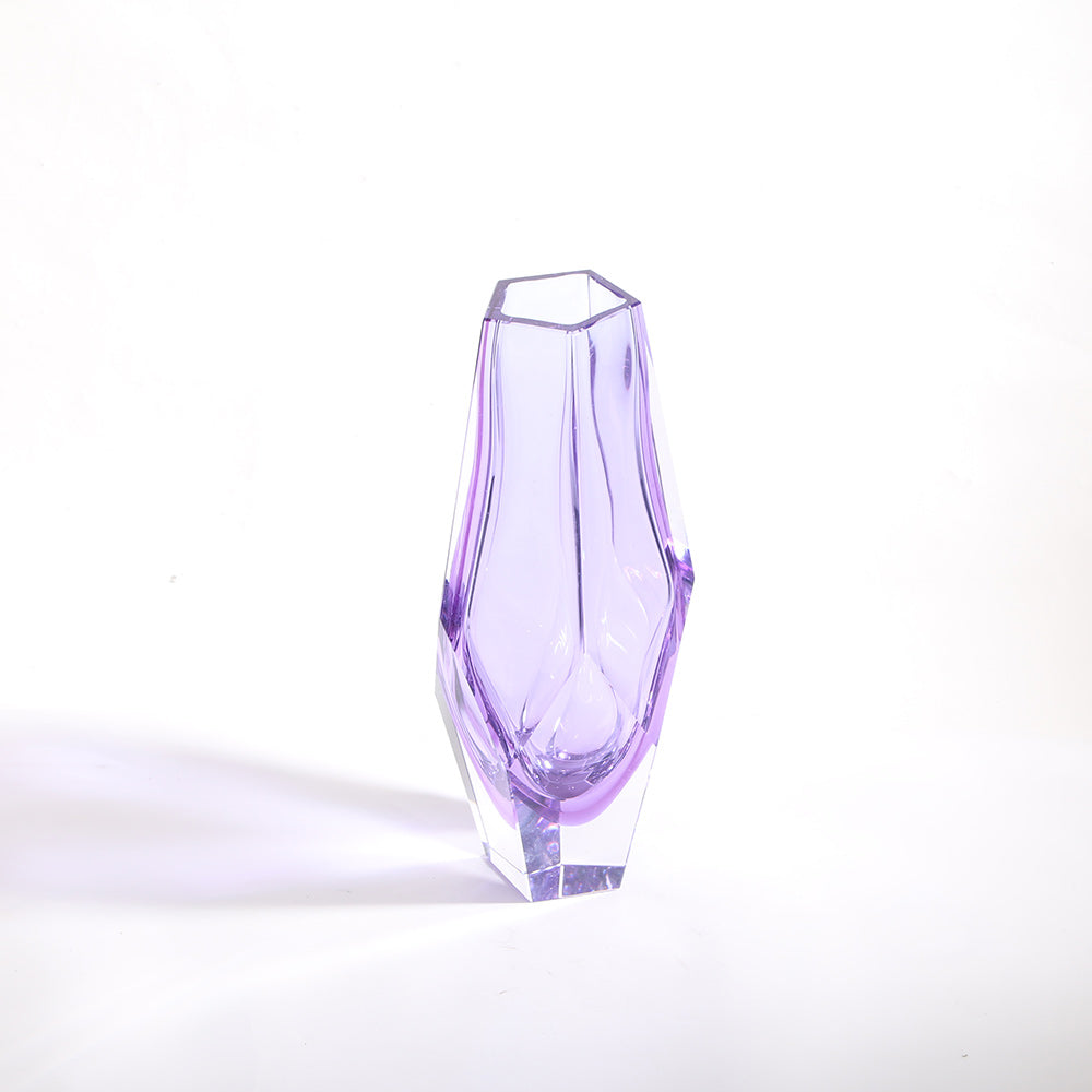 PURPLE HAND-MADE GLASS VASE