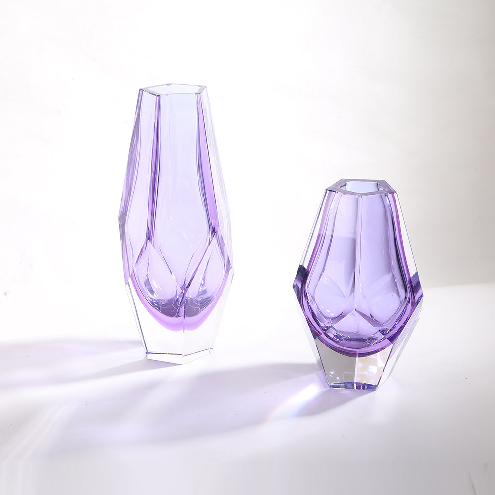 PURPLE HAND-MADE GLASS VASE