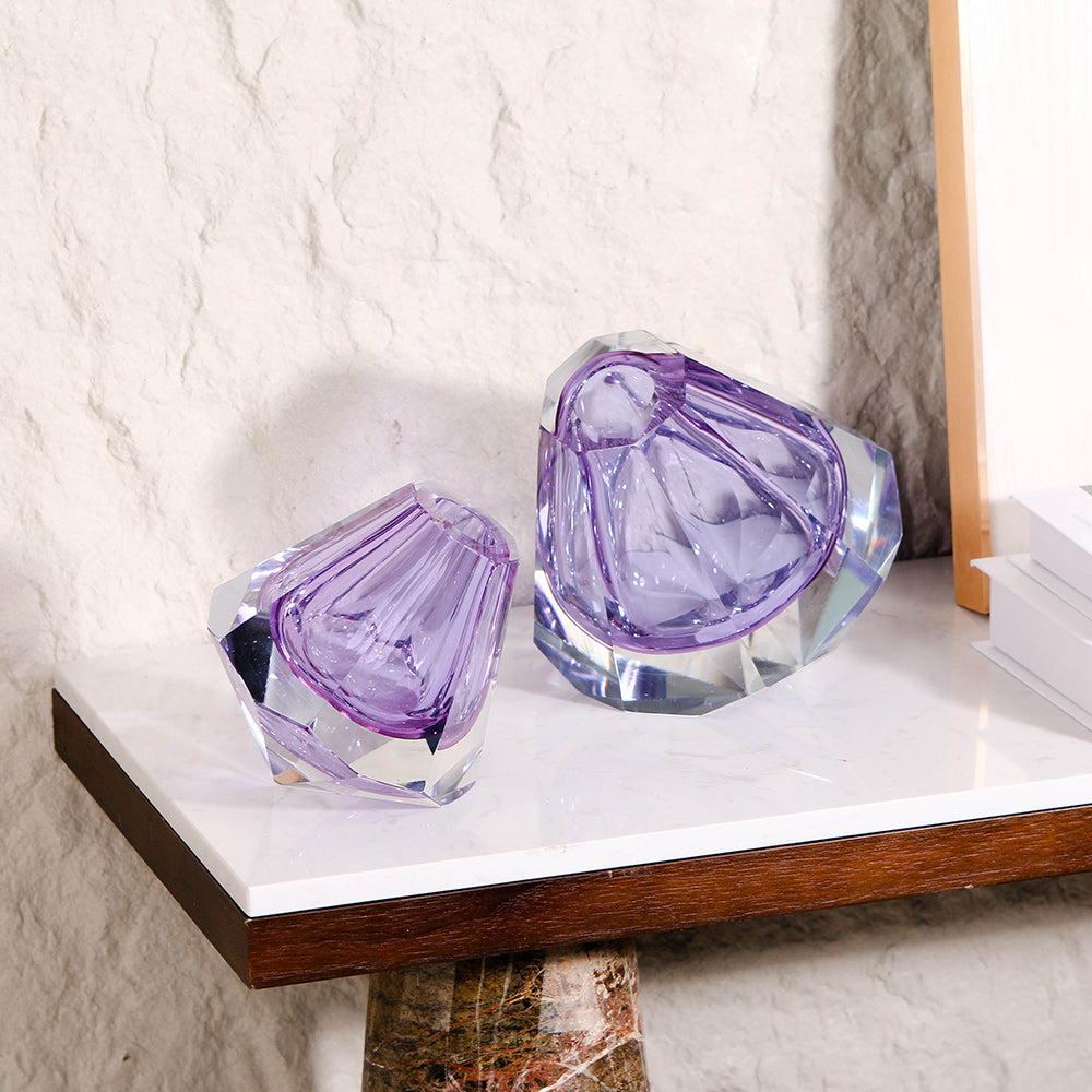 PURPLE SMALL HAND-MADE GLASS VASE