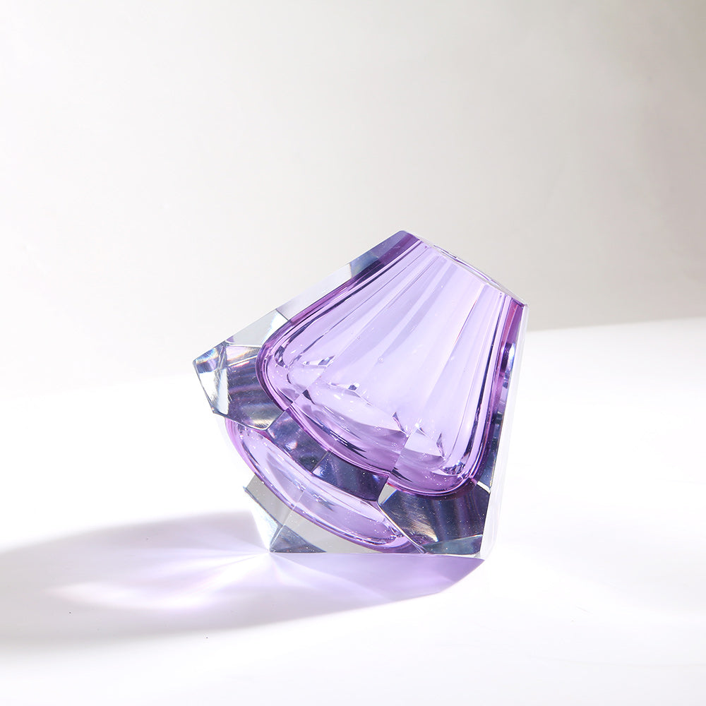 PURPLE SMALL HAND-MADE GLASS VASE