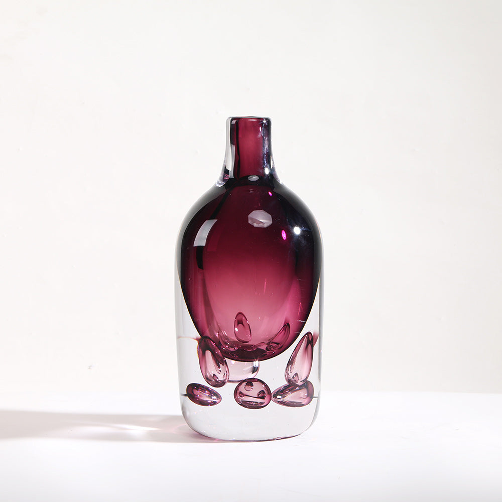 MAROON HAND-MADE GLASS VASE