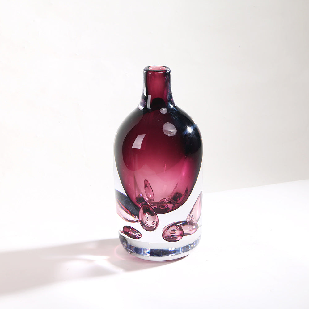 MAROON HAND-MADE GLASS VASE