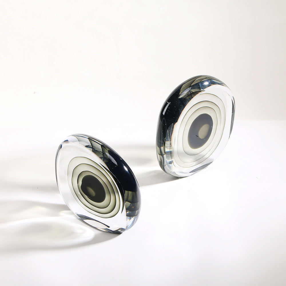 BLACK CIRCLE HAND-MADE GLASS VASE