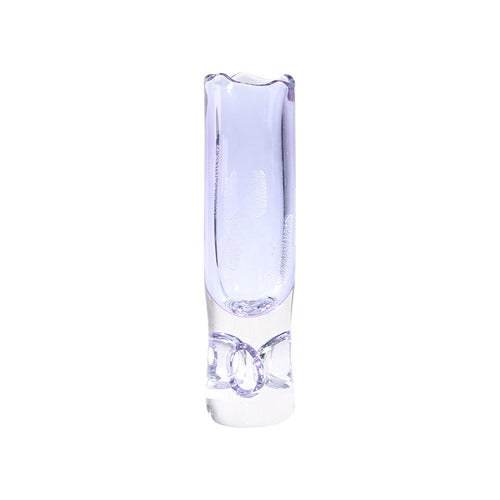 PURPLE CYLINDRICAL HAND-MADE GLASS VASE