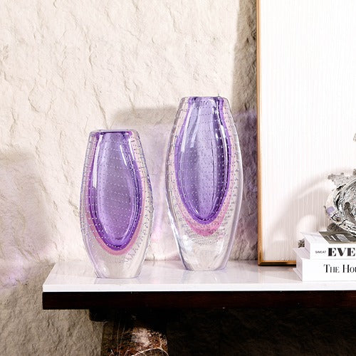 PURPLE HAND-MADE GLASS VASE