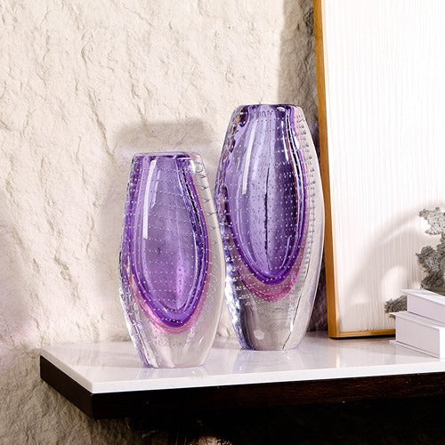 PURPLE HAND-MADE GLASS VASE