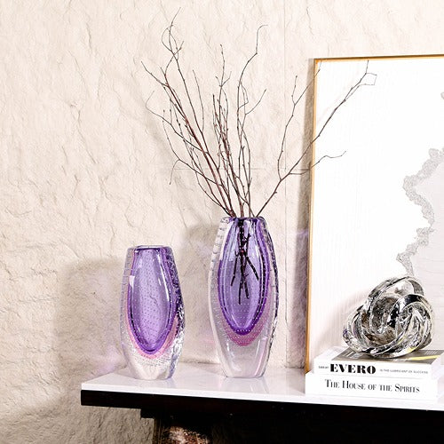 PURPLE HAND-MADE GLASS VASE