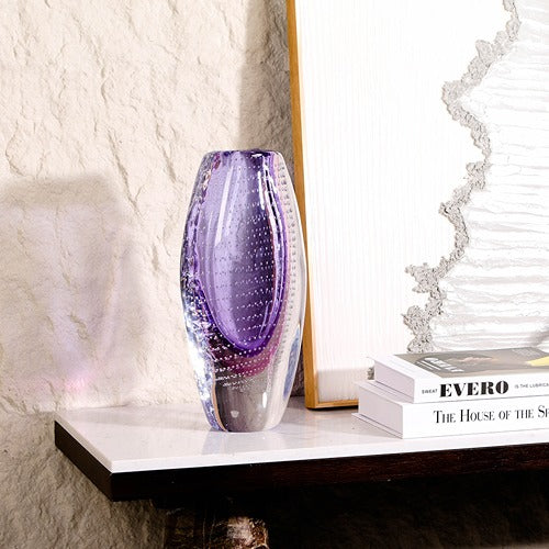 PURPLE HAND-MADE GLASS VASE