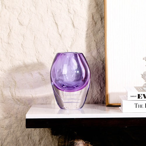 SMALL PURPLE HAND-MADE GLASS VASE