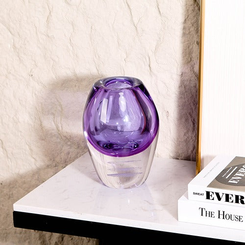 SMALL PURPLE HAND-MADE GLASS VASE