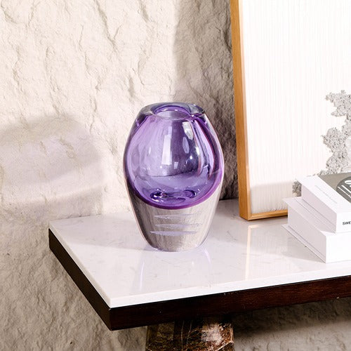 SMALL PURPLE HAND-MADE GLASS VASE