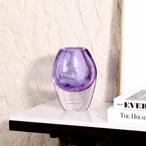 SMALL PURPLE HAND-MADE GLASS VASE